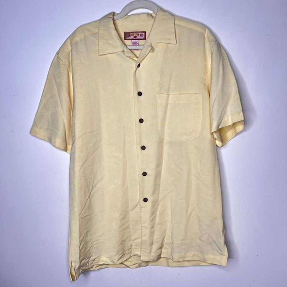 Men’s Vintage Caribbean Joe Textured Hawaiian Shirt – Size M